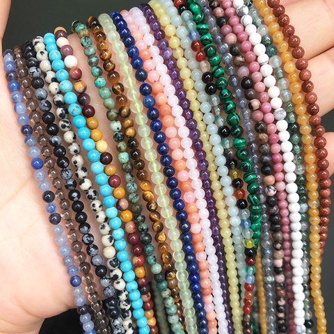 2 3 4mm Natural Agates Labradorite Quartz Amazonite Crystal Stone Beads Round Loose Beads For Jewelry Making DIY Bracelet 15'' ► Photo 1/6