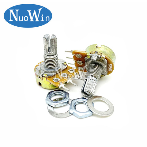 5pcs WH148 B1K B2K B5K B10K B20K B50K B100K B500K 3Pin 15mm Shaft Amplifier Dual Stereo Potentiometer 1K 2K 5K 10K 50K 100K 500K ► Photo 1/1