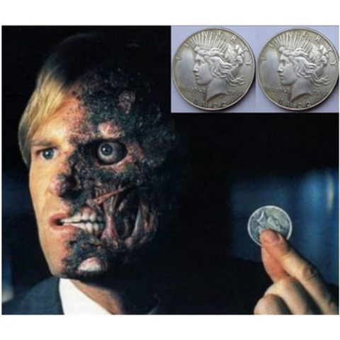 Movie Batman Two Face Prop Trick Coin Harvey Dent cosplay Dark Knight Joker props ► Photo 1/6