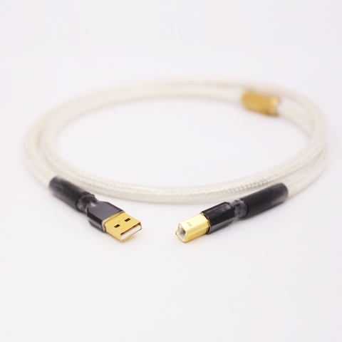 Hi-End OCC silver plated USB audio cable data USB cable DAC USB hifi cable A-B usb cable ► Photo 1/6