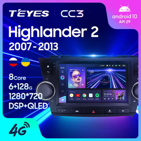 TEYES CC3 For Toyota Highlander 2 XU40 2007 - 2013 Car Radio Multimedia Video Player Navigation stereo GPS Android 10 No 2din 2 din dvd ► Photo 1/6