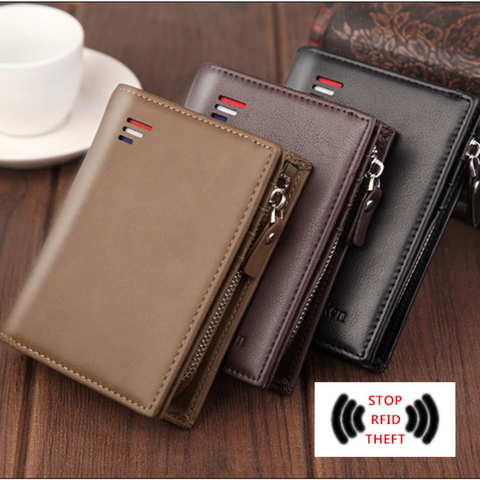 2020 Vintage Men Wallet PU Leather Brand Luxury Wallets Short Holder Clip Credit Card Money Bag