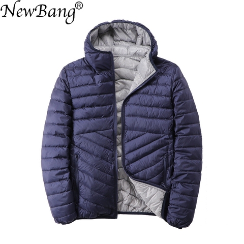 NewBang Reversible  Men's Down Jacket With Hooded Puffer Ultra Light Down Jacket Men Autumn Winter Double Side Feather Parka ► Photo 1/6