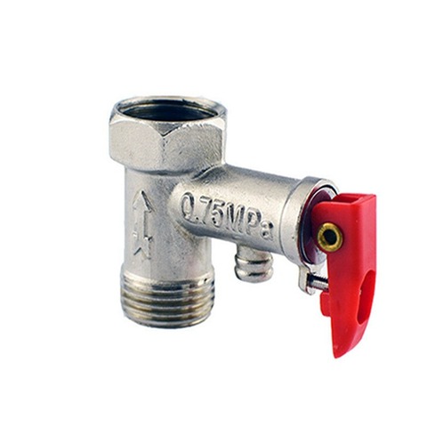 Red Lock Lever Silver Tone Metal Safety Valve 0.75Mpa for Electric Water Heater Special Pressure Reducing Valve ► Photo 1/6