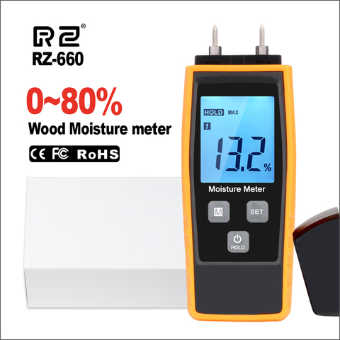 RZ Wood Water Moisture Meter Portable Digital Wood Concrete Moisture Content Tester Tools Timber Hygrometer Wood Moisture Meter ► Photo 1/6