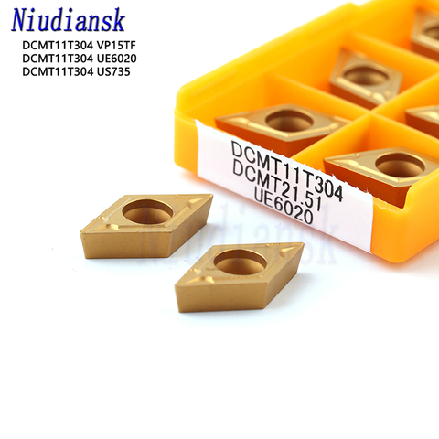 10Pcs DCMT 11T304 VP15TF UE6020 US735 Internal Turning Tool CNC Carbide Insert DCMT11T304 Carbide insert Lathe cutter Tool ► Photo 1/6