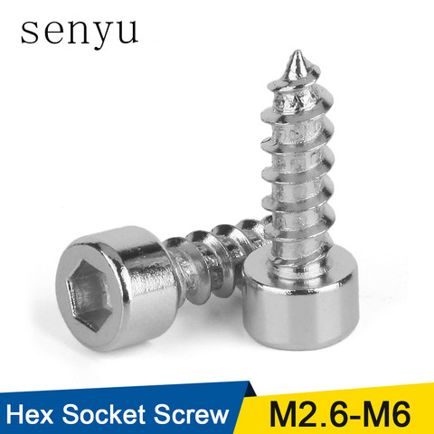 20/55pcs M2 M2.5 M3 M4 M5 Hexagon Hex Socket Cap Head Self Tapping Screw 304 Stainless Steel Allen Head Screw for Speaker ► Photo 1/6