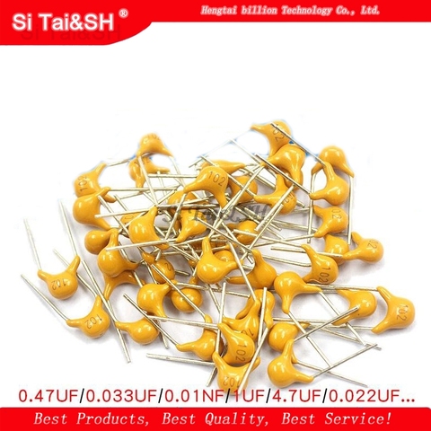 100Pcs 50V monolithic ceramic capacitor 10PF ~ 10UF 22PF 47NF 220NF 1NF 4.7UF 1UF 100NF 330NF 0.1UF 102 104 105 106 103 473 334 ► Photo 1/1