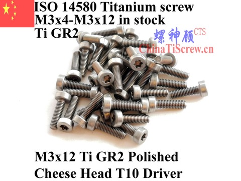 ISO 14580 M3 Titanium screws M3x4 M3x5 M3x6 M3x8 M3x9 M3x10 M3x12 Torx T10 Driver Socket Cap Head Ti GR2 ► Photo 1/5