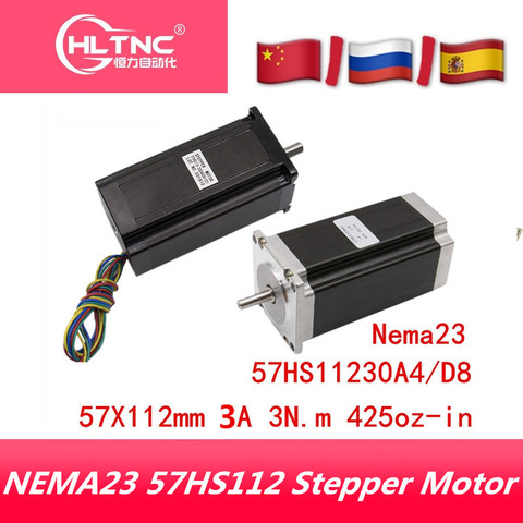 1pcs Nema 23 Stepper Motor 57HS 57X112 3A 3N.m 4-lead   motor 112mm 425oz-in for 3D printer for CNC engraving milling machine ► Photo 1/3