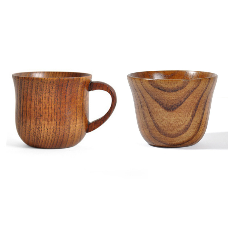 Natural  Wood Cup Handmade Wooden Coffee Beer Mugs Breakfast Beer Milk mug 