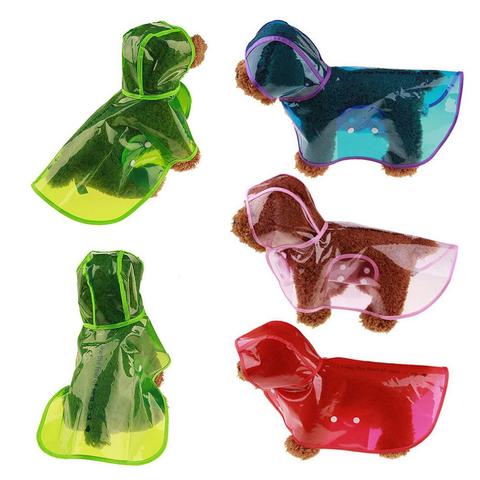 Pet Dog Cat Outdoor Raincoat Jacket Rainwear Waterproof Transparent Buttons Hooded Coat Supplies ► Photo 1/6