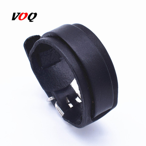 Fashion Vintage Adjustable Length Wrap Wristband Double Layer Leather Bracelets for Women Men Best Friends Personality Jewelry ► Photo 1/6