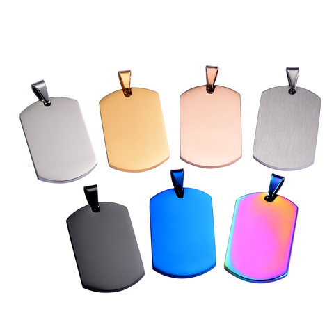 5Pcs/lot Stainless Steel  ID Dog Tags Necklace Military Army ID Pendant Jewelry Wholesale Dropship ► Photo 1/6