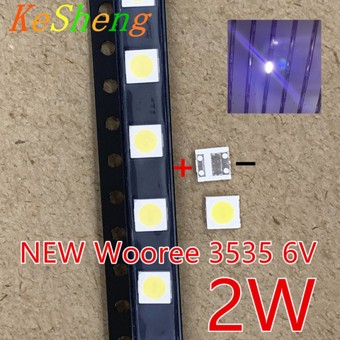 WOOREE LED Backlight 2W 6V 3535 150LM Cool white WM35E2F-YR09B-eA LCD Backlight for TV TV Application 50PCS ► Photo 1/2