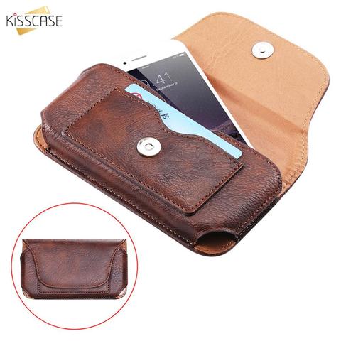 Kisscase Leather Phone Belt case 6.5/5.8/4.7'' Waist Bag Magnetic Phone Case for iPhone 12 Pro 11 XR 8 SE Pouch Cover Belt Clip ► Photo 1/6