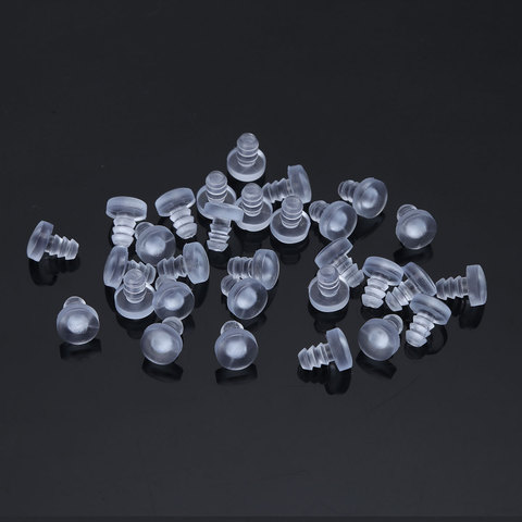 30 Pcs Clear Rubber Stem Bumpers Screws Hole Plugs Glass Table Top Spacers Anti Collision Embedded Soft Stem Bumpers Dust Plugs ► Photo 1/6