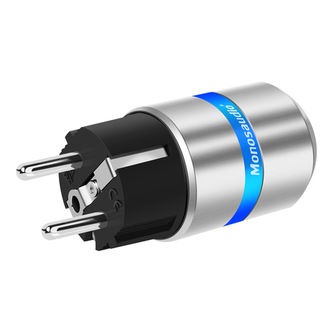 Monosaudio E106R/F106R 99.998% Pure Copper Rhodium Plated Schuko EU Power Plug European Male connector+IEC Female Connector Plug ► Photo 1/6