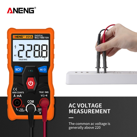 ANEG V01A  Digital Multimeter Automatic True-RMS intelligent NCV 4000 Counts AC/DC Voltage Current Ohm Test Tool ► Photo 1/6