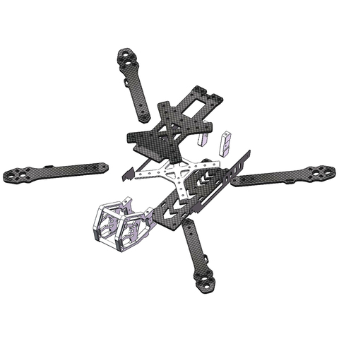 AlfaRC Apache 5/6/7inch Accessories Apache 5inch Arm Upper plate top plate Bottom Plate Side plate frame kit RC Drone parts ► Photo 1/3