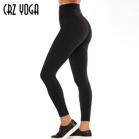 CRZ YOGA Women's Naked Feeling Yoga Leggings 25 Inches - High Waisted  Workout Athletic Gym Pants