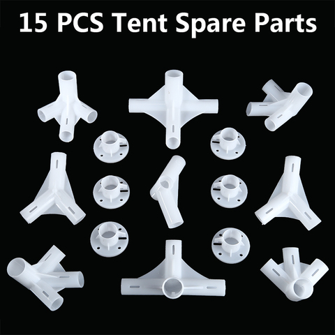 15x Spare Parts For 3x6m Gazebo Awning Tent Corner Center Connector Feet 25/19mm Plastic Pipe Fitting DIY Tent Fixed Fittings ► Photo 1/6