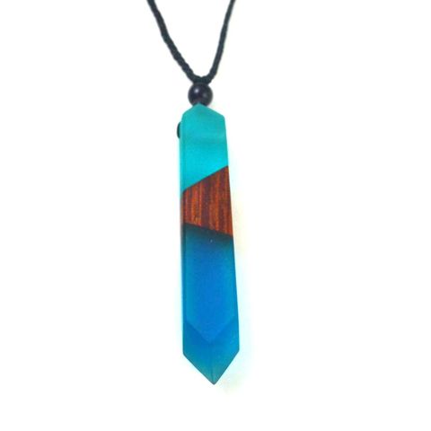 Leanzni  New fashion hand wood resin necklace pendant, men and women applicable jewelry, knitting rope, gifts, wholesale ► Photo 1/6