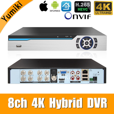 H.265+/H.264 8ch AHD DVR 4K CCTV 8Ch 4K/5MP Hybrid Security DVR Recorder Camera Onvif Coxial Control P2P XVI/AHD/TVI/CVI/CVBS/IP ► Photo 1/6