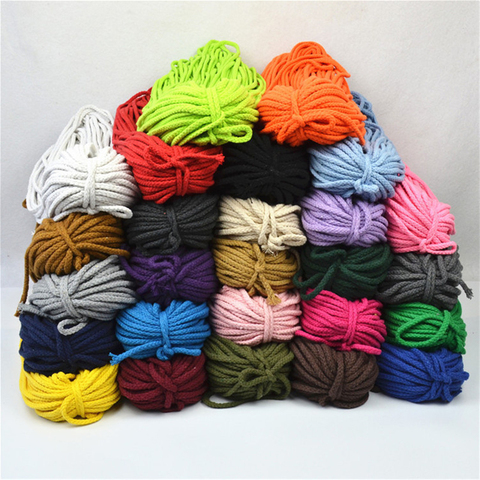Braided Cotton Rope Twisted Cord Diy Craft String 5mm 100m Thread Macrame Woven