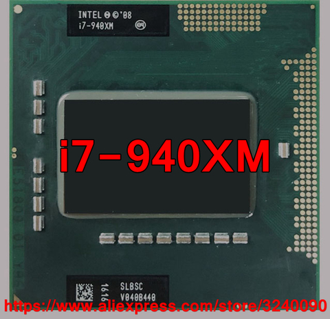 Original Intel Core i7 Mobile Extreme i7 940XM 2.13GHz i7-940XM Quad-Core PGA988 SLBSC Mobile CPU Laptop processor free shipping ► Photo 1/1