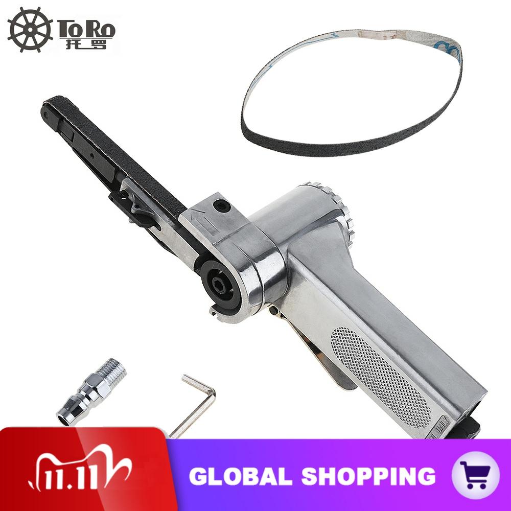 Linear 7100 10mm Pneumatic Air Belt Sander Drawing Machine Polishing Grinding Die-casting Aluminum Tools with 2pcs Sanding Belts ► Photo 1/6