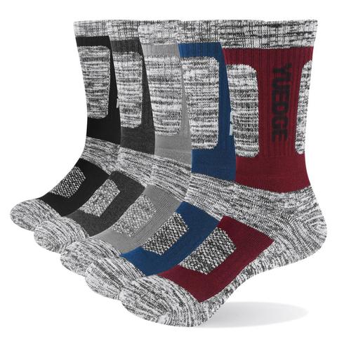 YUEDGE Brand Men's Socks Cushion Cotton Crew Outdoor Sports Walking Hiking Socks Thick Winter Warm For Men 5 Pairs ► Photo 1/6