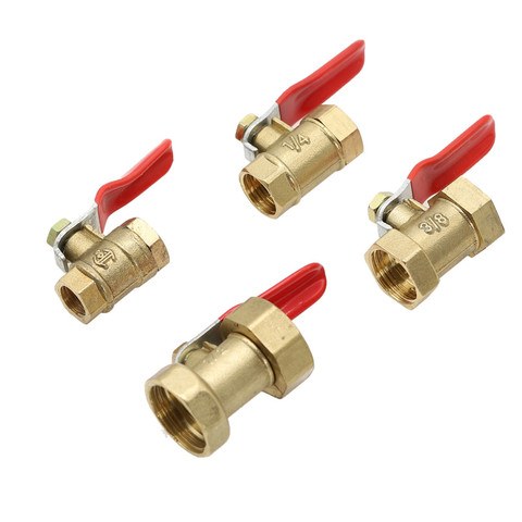 Pneumatic 1/4'' 3/8'' 1/2'' BSP Female Thread Mini Ball Valve Brass Connector Joint Copper Fitting Coupler Adapter Water, Air ► Photo 1/6