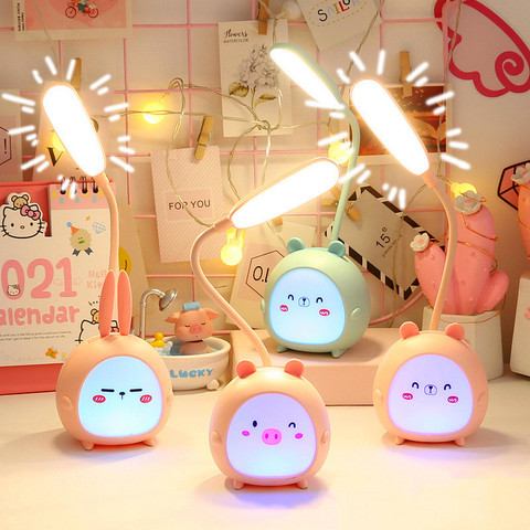 Cute Cartoon Desk Lamp Eye Protection Energy-saving Reading Lamp USB Charging Sleeping Night Light LED Table Lamp for Kids Gift ► Photo 1/6