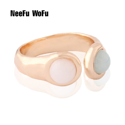 NeeFuWoFu 6mm natural stone for woman ring elastic Colored rings Bohemia de Madera Pulseira Estrela de Cinco Elastic Perles ► Photo 1/6