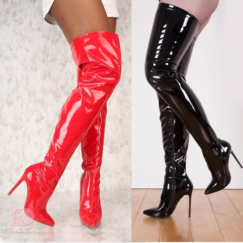 DoraTasia 2022 Plus Size 48 brand Pointed Toe Women Shoes Boots Sexy Thin High Heel Party Shoe woman Winter ovet the knee Boots ► Photo 1/6