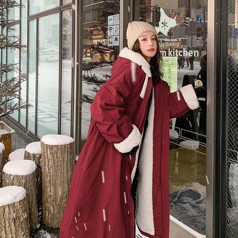 Women's Lamb Wool Coat Winter Pie Overcoming Long Large Lapel Locomotive Loose Outwear Casual Thick Warm Fashion Parkas ► Photo 1/6