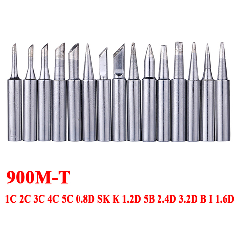 15pcs/lot Lead-Free Solder Iron Tip Set 900M-T Welding Sting Soldering Tip for Hakko 936 BGA Soldering Station Rework Tools ► Photo 1/2