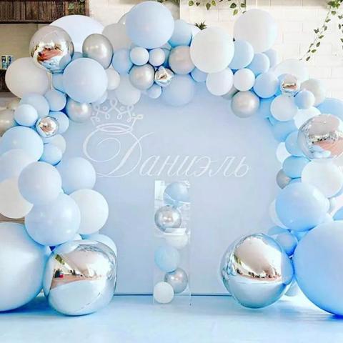 141pcs Blue Silver Macaron Metal Balloon Garland Arch Event Party Foil Balons Weding Baby Shower Birthday Party Decor Kids Adult ► Photo 1/6