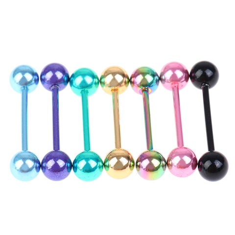 7 Pcs/set Tongue Piercing Stainless Steel Piercing Tongue Rings Bars Girls Tongue Piercing Industrial Barbells Quality Body Ring ► Photo 1/6