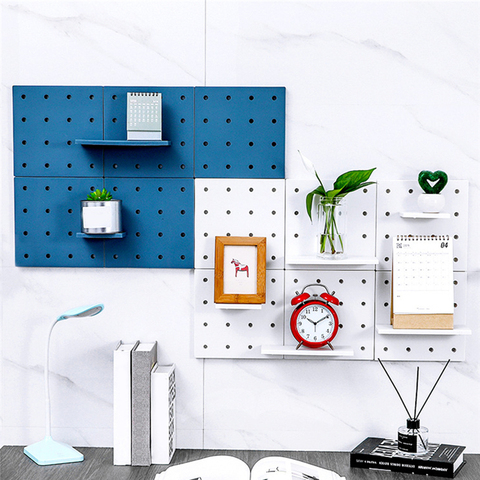 Storage Wall Decor Hole Board Holder Plastic Organizer Display Pegboard Waterproof Wall Shelf For Living Room Kitchen Bathroom ► Photo 1/6