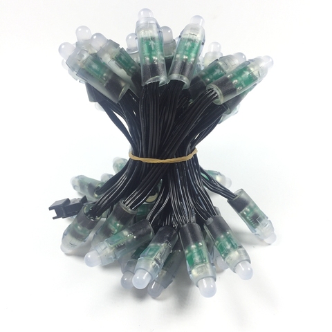 50pcs/lot DC5V/12V input WS2811 pixel module,12mm black/green Wire led string;Chrismas tree;waterproof with 3pin JST Connectors ► Photo 1/6