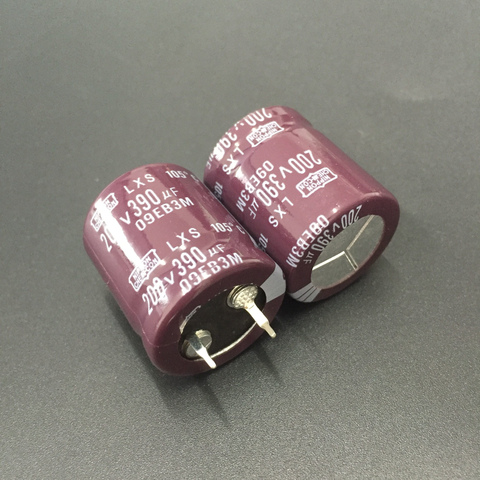 2pcs/10pcs 390uF 200V NIPPON NCC LXS Series 22x25mm Super Downsized 200V390uF Aluminum Electrolytic Capacitor ► Photo 1/2