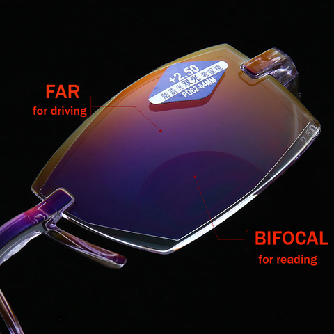 Anti Blue Light Reading Glasses Bifocal Multifocal Rimless Flexible Glasses Presbyopia Men Women Super Lightweight High Quality ► Photo 1/6