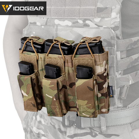 IDOGEAR Tactical Magazine Pouch Mag Carrier Triple Open Top 5.56 Pistol MOLLE Mag Pouch 3545 ► Photo 1/1