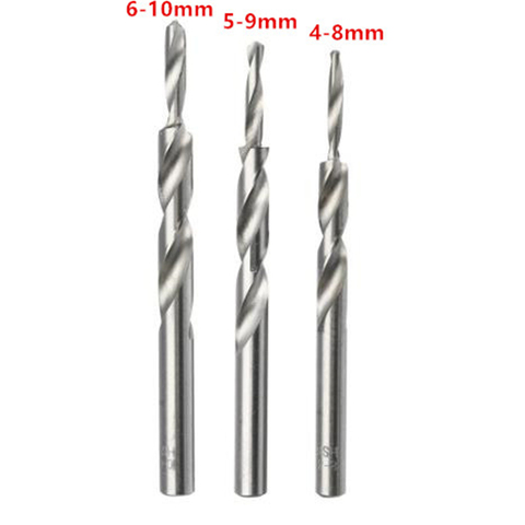 4-8/5-9/6-10mm HSS Twist Step Drill Bit For Woodworking Kreg Manual Pocket Hole Drill ► Photo 1/6