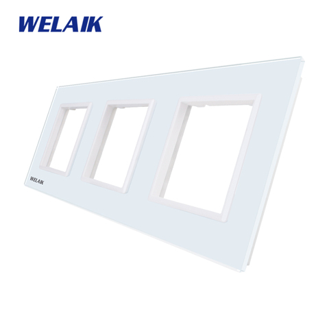 WELAIK EU Touch-Switch DIY-Parts  Glass-Panel Only-Wall-Light-Switch-Crystal Glass-Panel Square-hole  A3888W1/B1 ► Photo 1/5