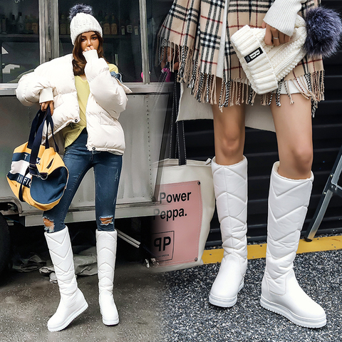 Winter Warm Plush Knee High Boots Women comfy Flat Heel Snow Boots Woman Long Boots Thick Fur Botas Mujer Thigh High Boots ► Photo 1/1