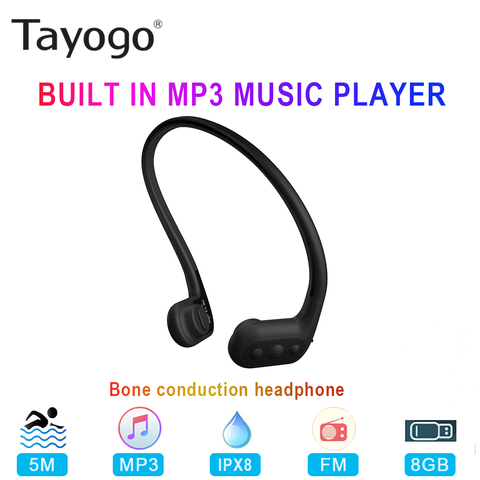 Bone Conduction Headphones IPX8 Waterproof Swimming Earphones 8GB MP3  Player