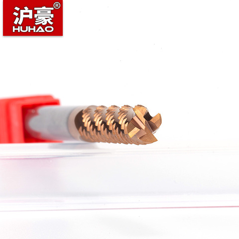 HUHAO Import HRC55 Milling Cutter 4 Flutes Coarse End Mill CNC Tool Extended Coated Wave Edge Router Bit For Steel Metal Wood ► Photo 1/6